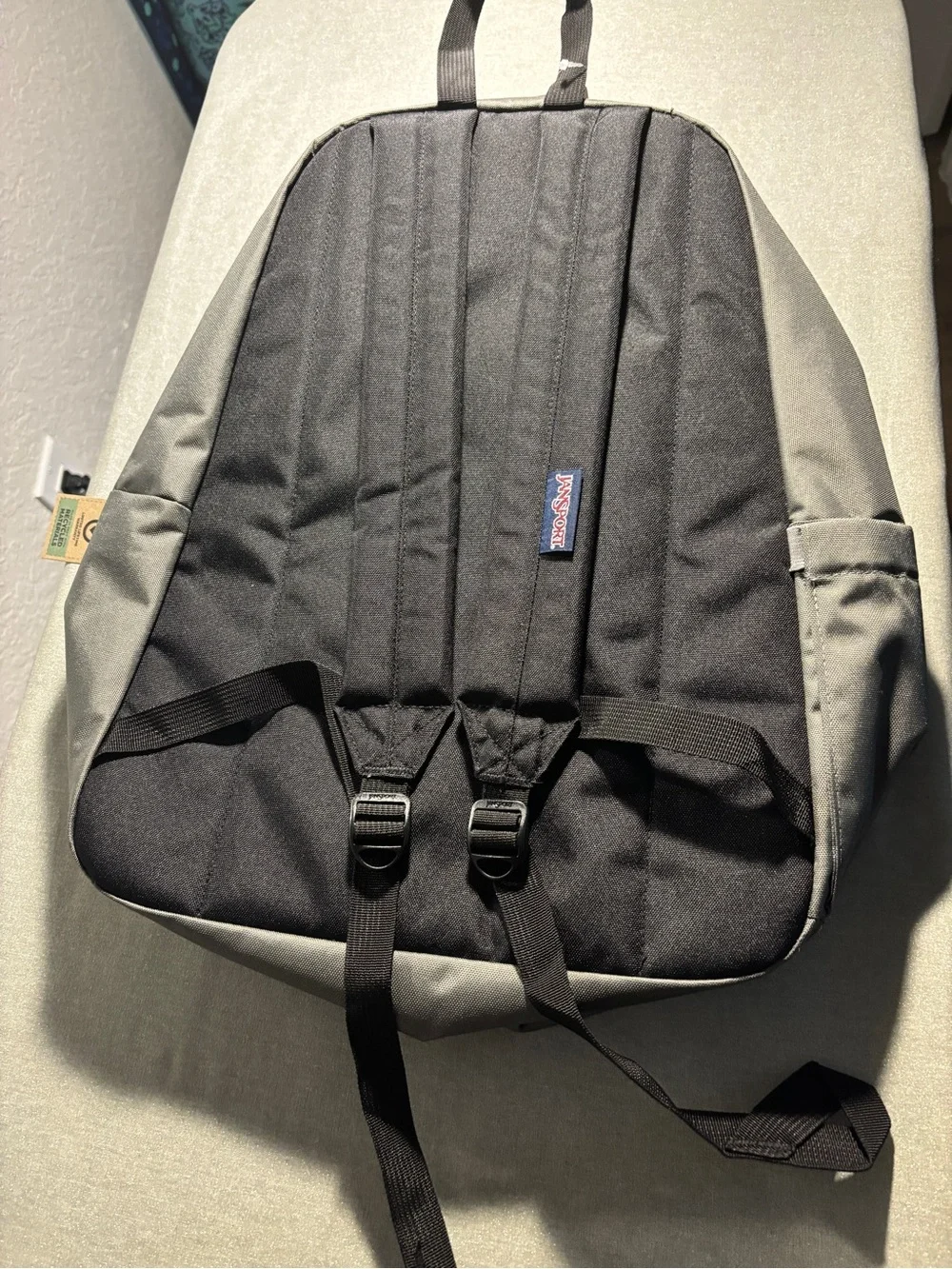 NWT Jansport Gray Classic Backpack with Front Zip Pocket